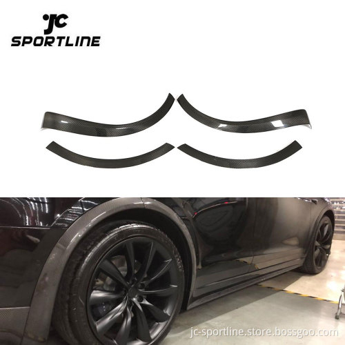 Carbon Fiber Fender Flares Protector for Tesla Model X 2016-2019